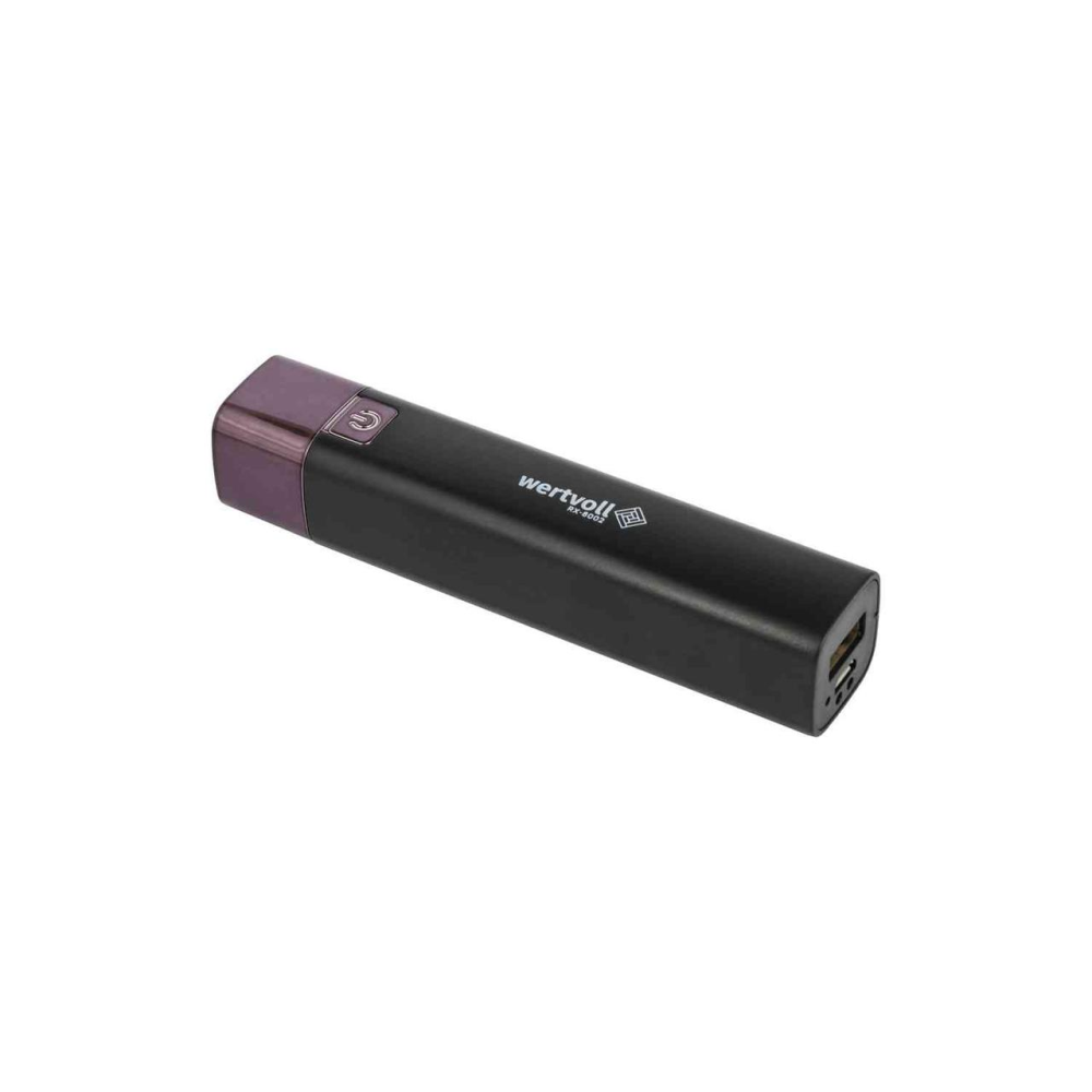 Фонарь WERTVOLL 3 режима LED Li-ion 1200 mAh/t 7000 K/80 lum powerbank ABS 122х25 мм BLACK RX-8002