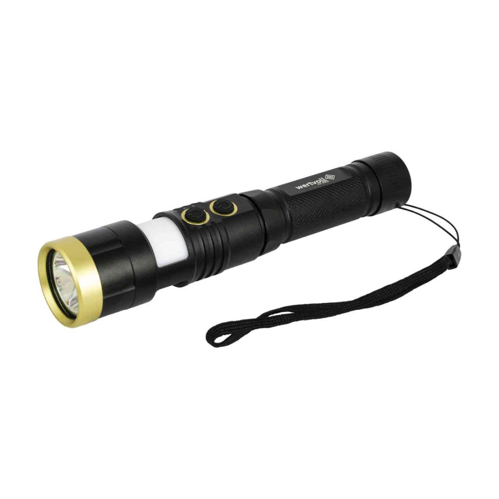Фонарь магнитный WERTVOLL 8 режимов LED+WHITE/RED/BLUE IP44 Li-ion 2000 mAh/t 7000 K/300 lum AL 157х32 мм RX-8