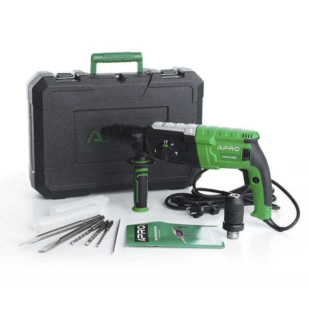 Перфоратор прямой APRO 3,5 Дж, 1050В, SDS+, 1050H DFR, кейс