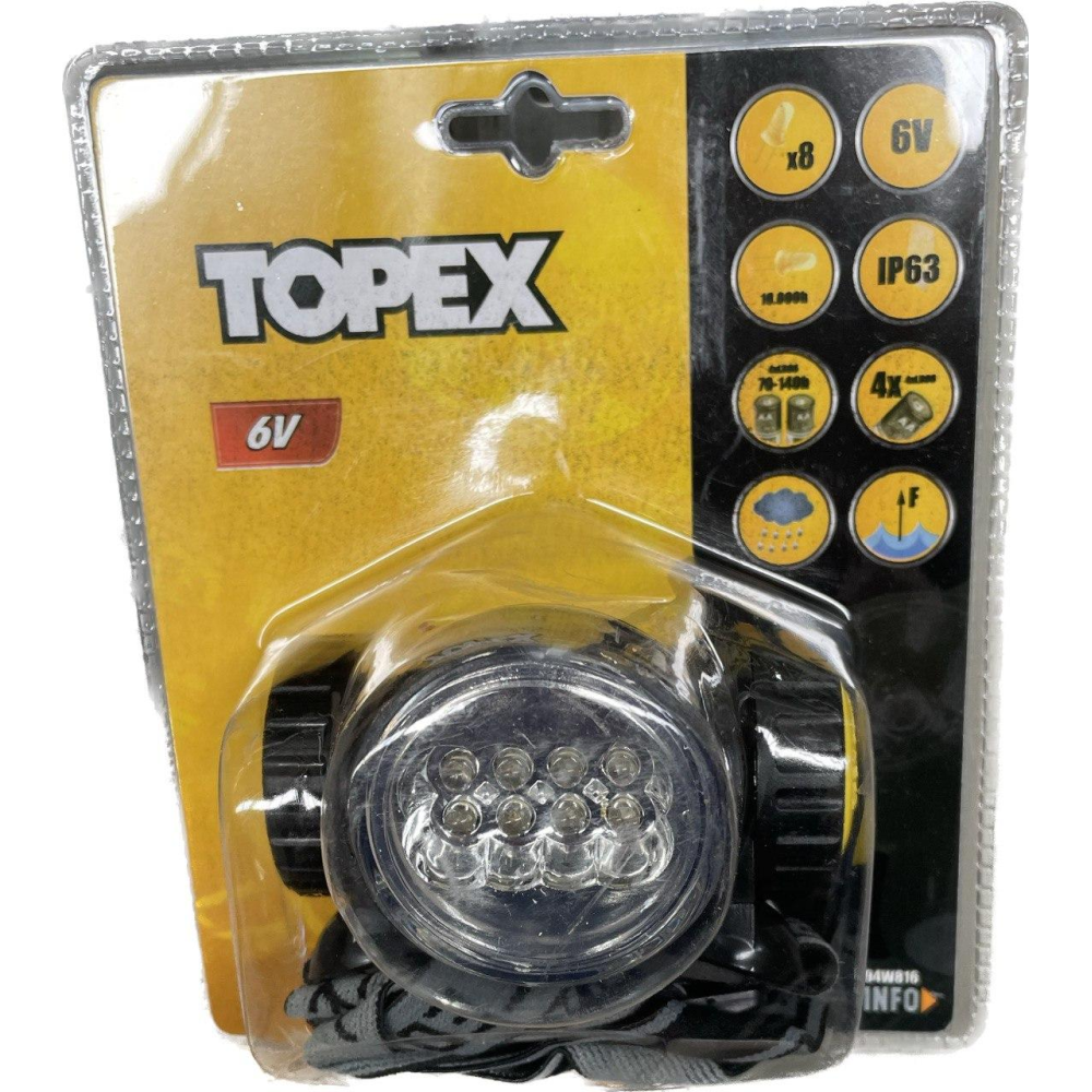 Фонарик электрический  8-диодный LED (Батарейки)