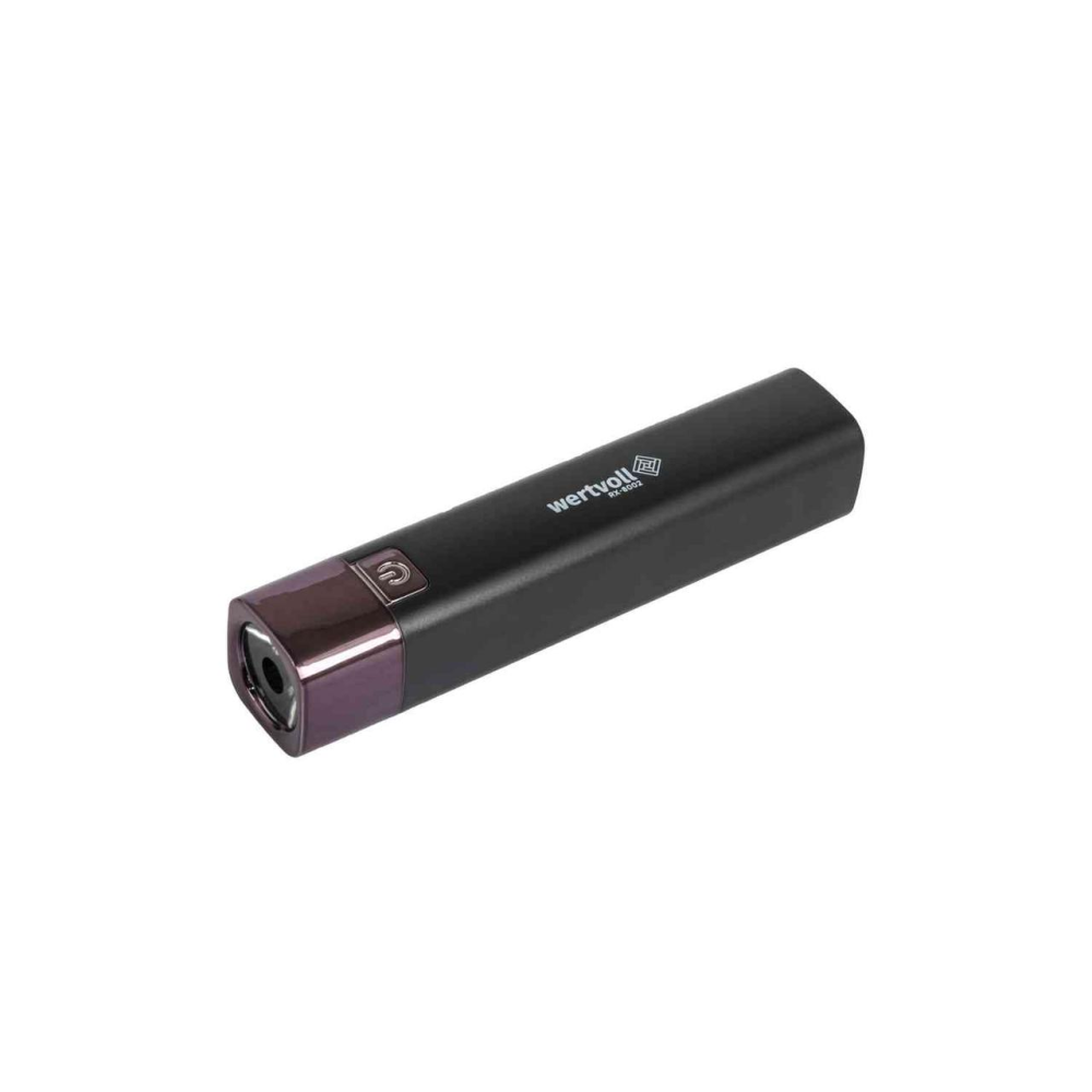 Фонарь WERTVOLL 3 режима LED Li-ion 1200 mAh/t 7000 K/80 lum powerbank ABS 122х25 мм BLACK RX-8002